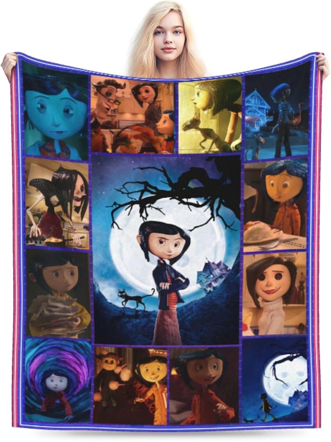 Manta con estampado de película de animación de dibujos animados, 60 x 50 pulgadas, suave y ligera, manta de aire acondicionado, oficina, sofá,
