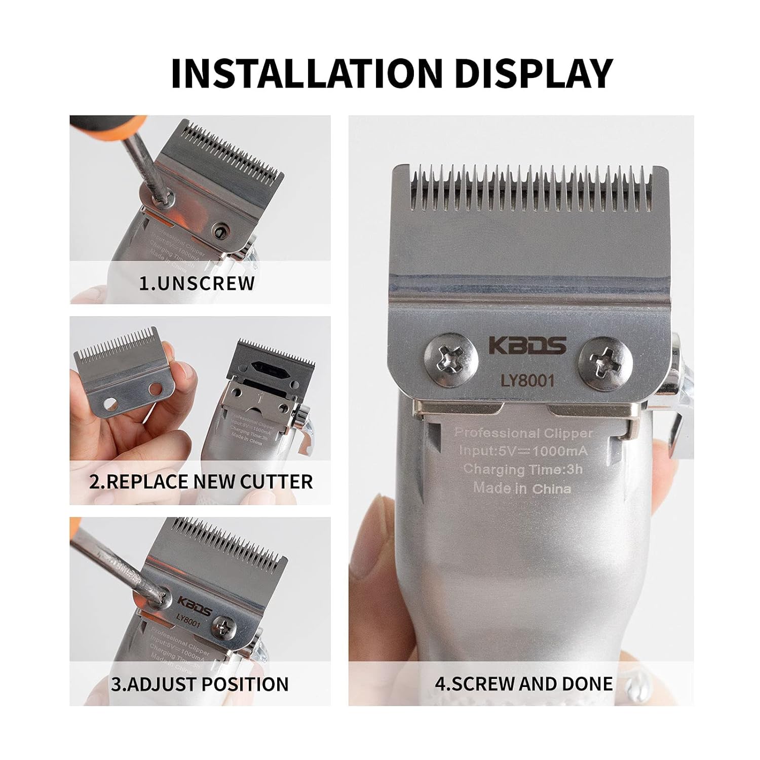 KBDS Cuchillas de repuesto para cortaúpers, pieza de cuchilla de precisión de 2 agujeros compatible con Wahl Magic ClipSuper