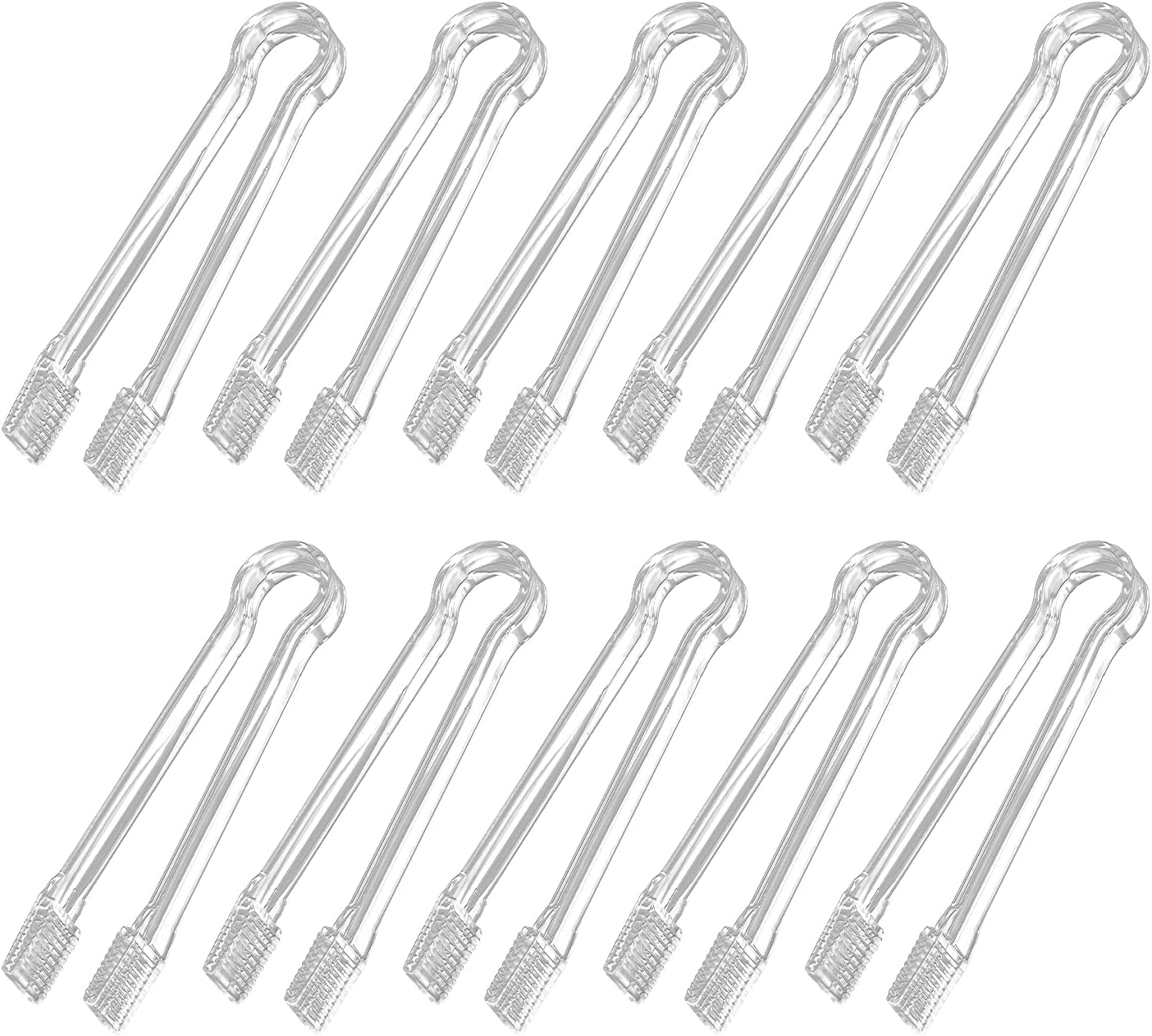10 pinzas de plástico para servir bufé, pinzas de cocina transparentes, mini pinzas para utensilios de servir para alimentos, ensalada de hielo,