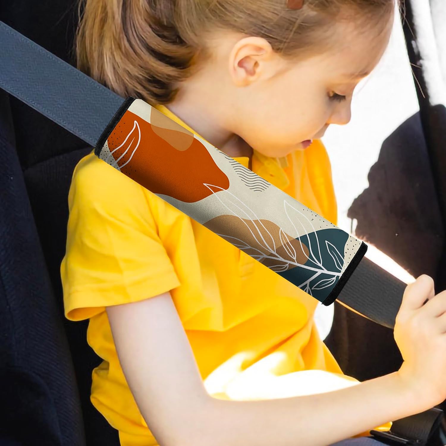 Funda para cinturón de seguridad de automóvil, paquete de 2 almohadillas suaves para cinturón de seguridad de automóvil para adultos y niños,