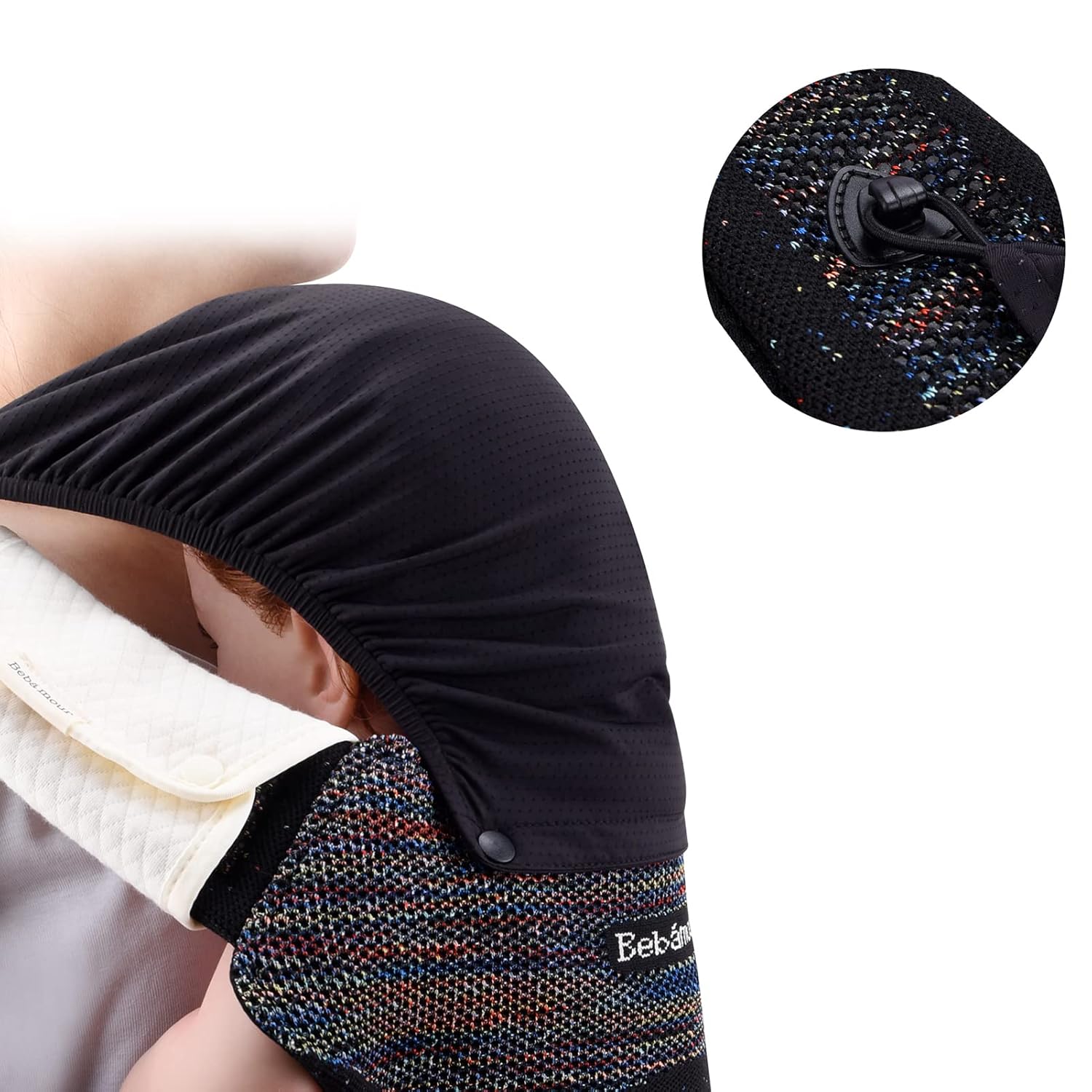 Bebamour Portabebés para recién nacidos a niños pequeños con asiento de cadera, portabebés delantero y trasero, portabebés con capucha y 3