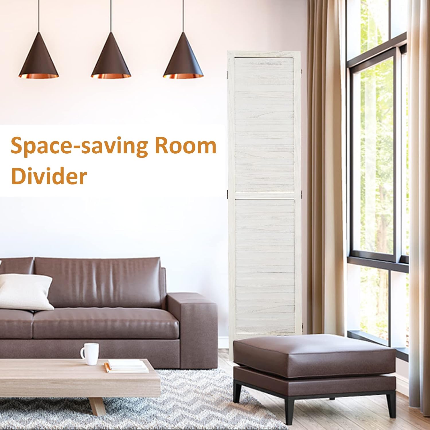 Divisor de habitación de 6 paneles plegables de madera para el hogar, divisor independiente para dormitorio, sala de estar, baño