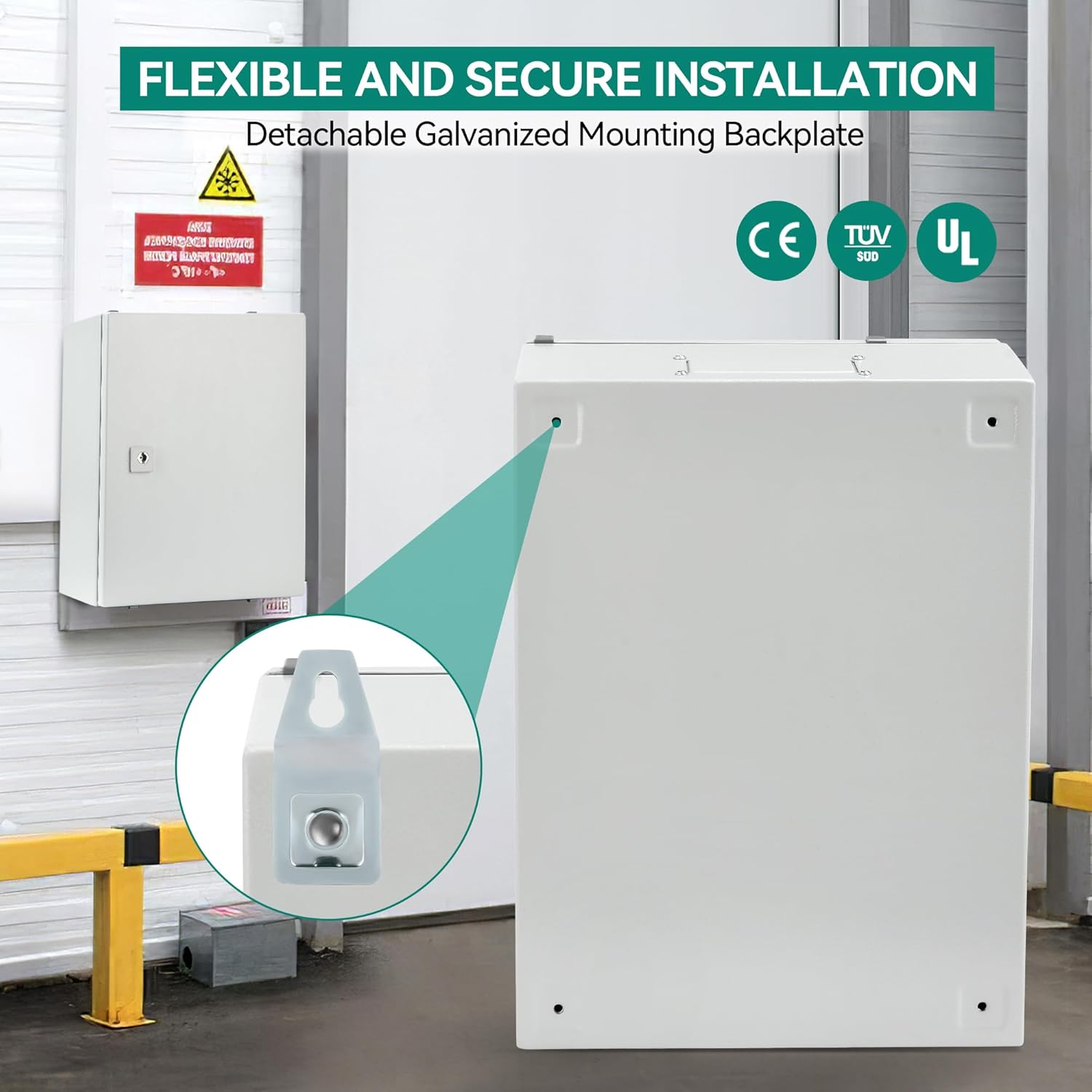 YITAHOME Caja eléctrica NEMA 4X, 16 × 12 × 8 ” Caja eléctrica al aire libre certificada UL, IP66 resistente al agua a prueba de polvo, acero