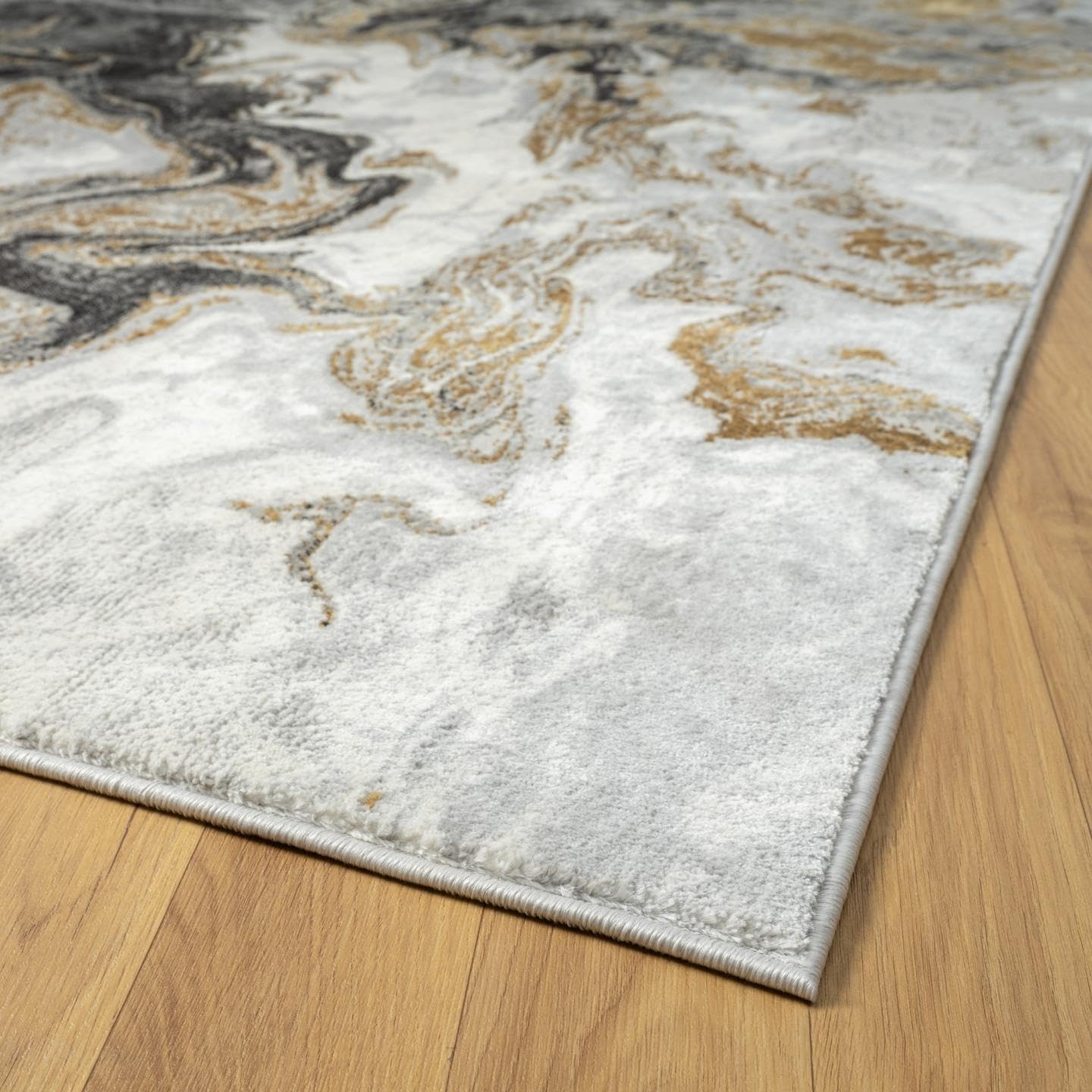 LUXE WEAVERS Alfombra abstracta de remolinos de mármol, humo 2×3