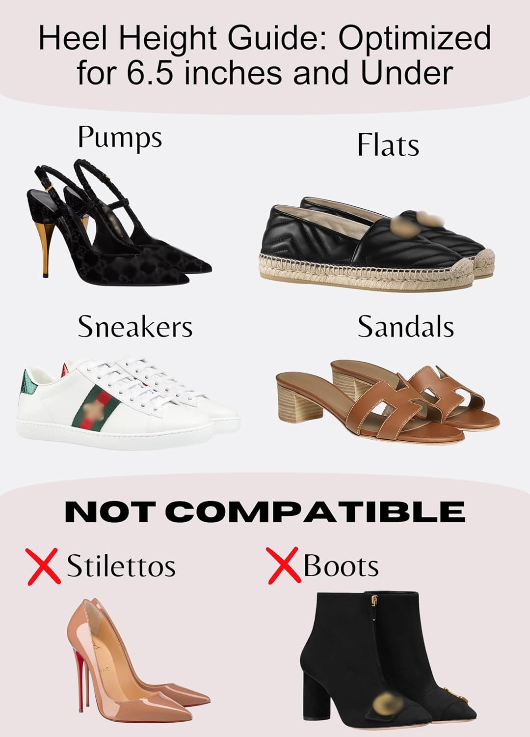 JAX ESSENTIALS Organizador de zapatos de acrílico, organizador de ranuras para zapatos, organizador de armario elevador de zapatos, ahorro de