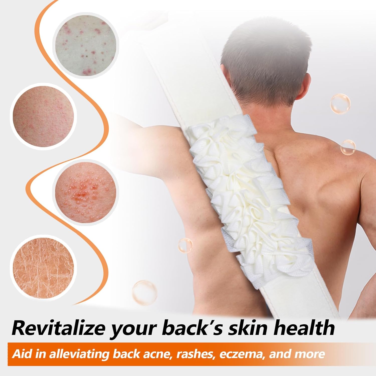 1 exfoliante natural de lufa de doble cara para ducha (grande), almohadillas de esponja de lufa y esponja corporal, limpieza profunda vigoriza tu