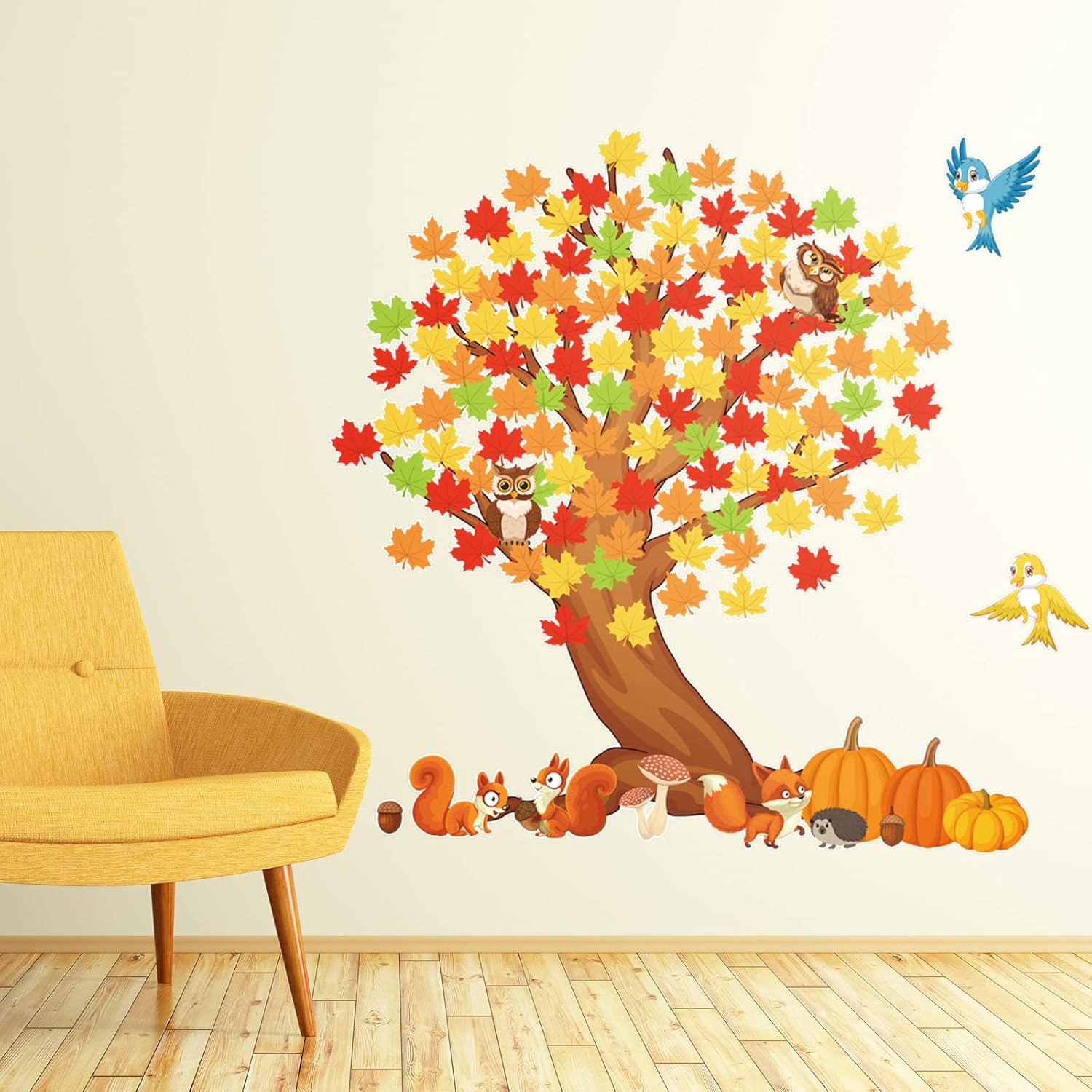 Juego de 155 tablones de anuncios de árbol para el aula, decoración de tablón de anuncios, tablero de anuncios, recortes de hojas de arce para