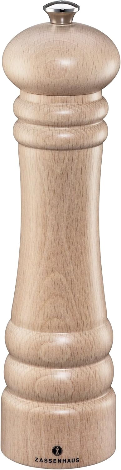 Zassenhaus M020052 – Molinillo manual recargable, 9.4 pulgadas, 9.4 pulgadas, molinillo de sal natural
