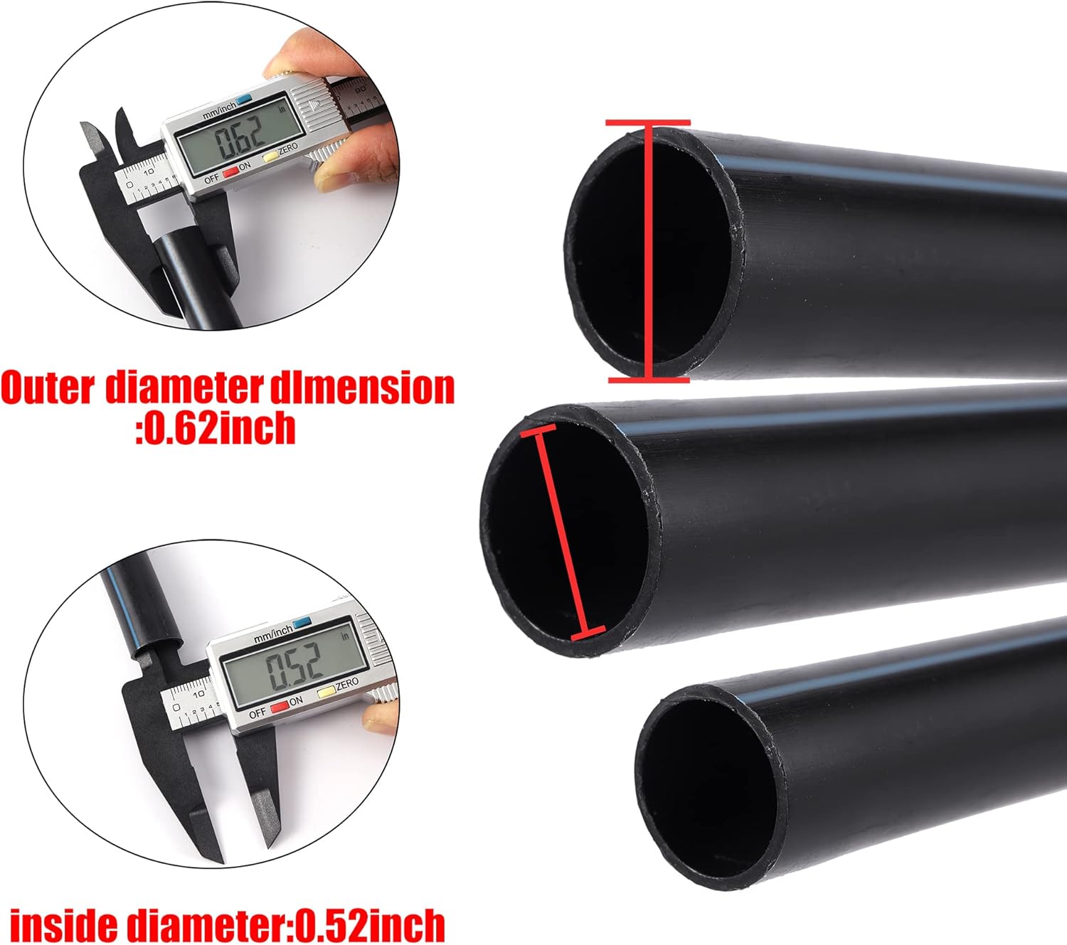 Juego de 40 accesorios de riego por goteo de 12 a 14 pulgadas para tubos de riego por goteo de 12 pulgadas de diámetro interior x 0.60 pulgadas –