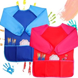 Delantales de pintura para niños, delantales de pintura de artista, manga larga, delantal de pintura para niños pequeños con 3 bolsillos, Delantales de pintura para niños, delantales de pintura de artista, manga larga, delantal de pintura para niños pequeños con 3 bolsillos,