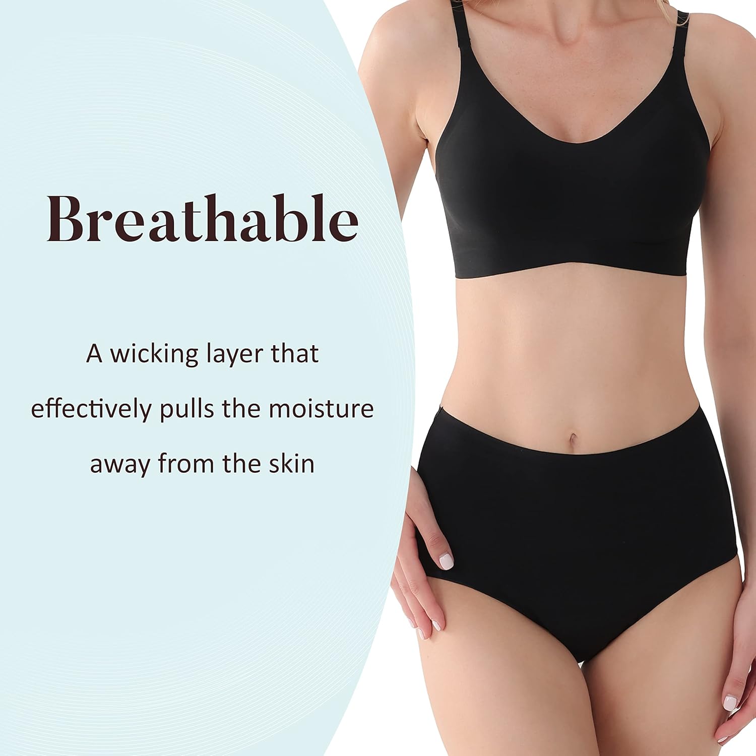 Ropa interior absorbente para incontinencia urinaria para mujer, calzón de cintura alta sin costuras para protección contra fugas de vejiga, 2.3