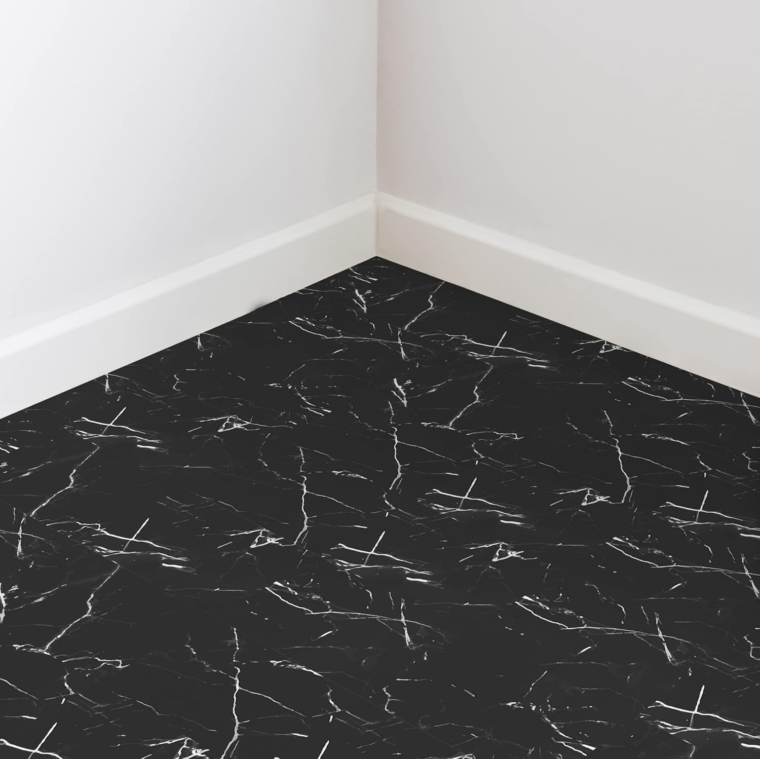 Clásico 40 piezas de tablero rectangular de espuma 3D mármol negro impreso azulejos azulejos patrón patrón autoadhesivo DIY pared escalera