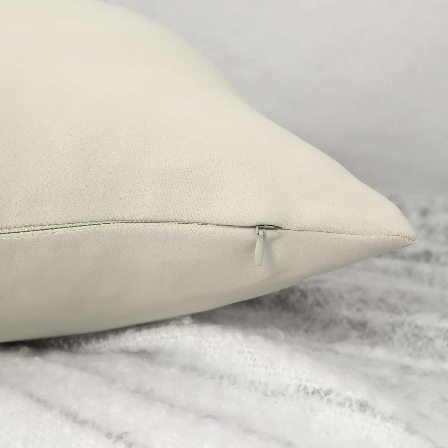 MUMFAS Paquete de 2 fundas de cojín sólidas, suaves, de lujo, con cremallera, funda de cojín cuadrada oculta para sofá, cama, silla, dormitorio,