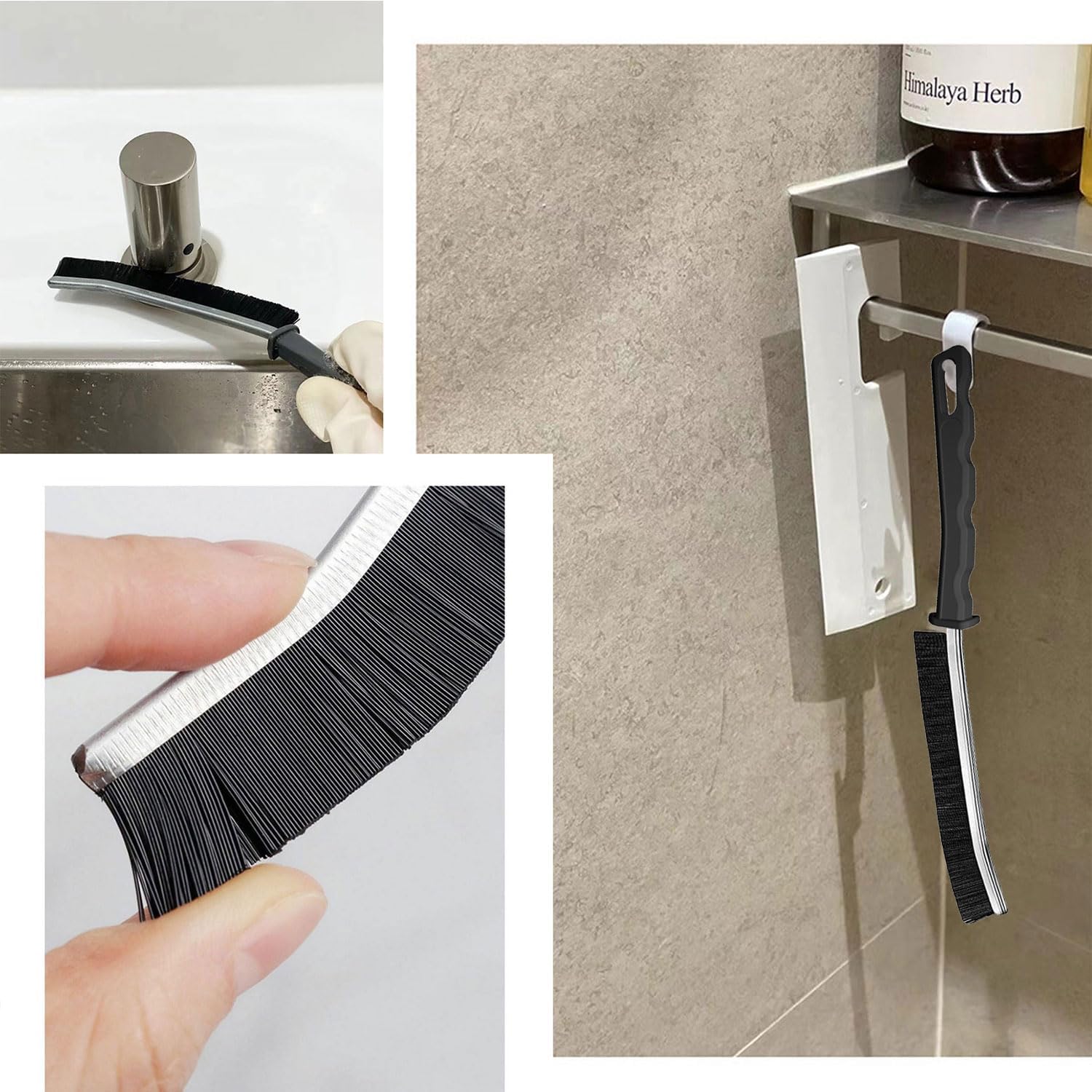 Cepillo de limpieza de hendiduras, nueva herramienta multifuncional de limpieza de huecos, cepillo de baño para huecos, cepillo limpiador de