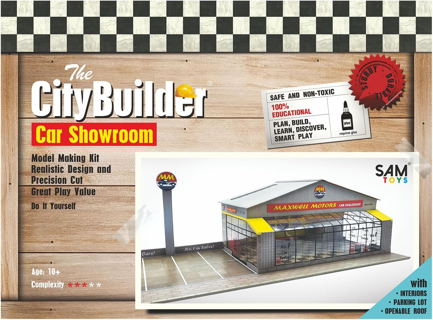 The CityBuilder Kit de fabricación de modelos de cartón para sala de exposición de automóviles – O Scale Model Ferrocarril Building