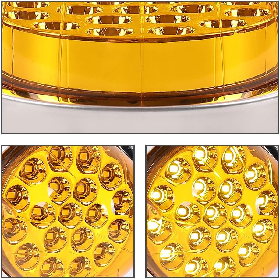 CROSSDESIGN Marcador de luz intermitente sandía (19 LED) universal tled-wca lente amarilla LED blanco cálido