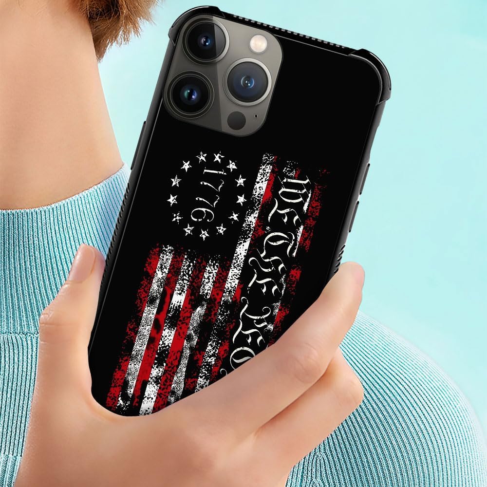 DAIZAG Funda compatible con iPhone 15 Pro, Classic American Flag 1776 We The People funda para iPhone 15 Pro fundas para hombre y mujer, protección