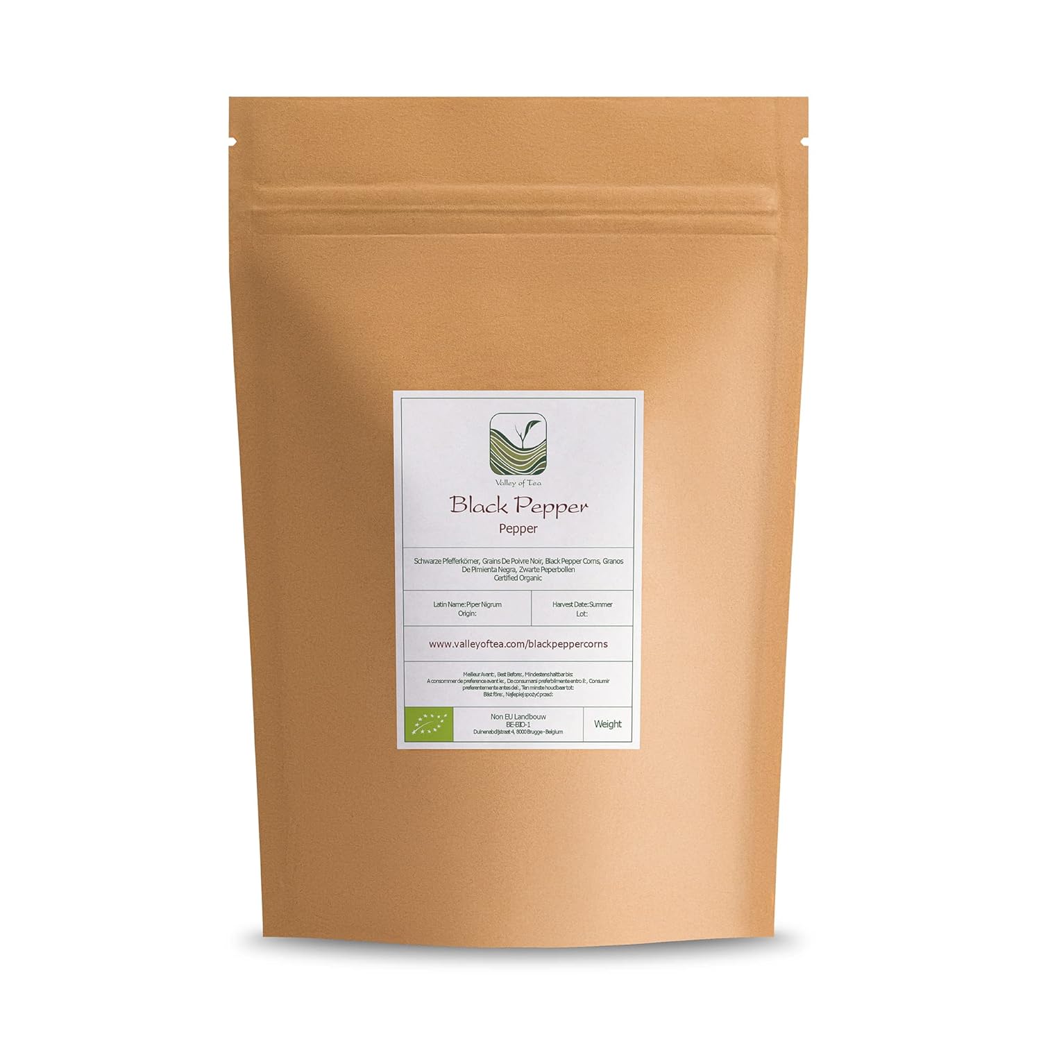 Pimienta negra granos enteros orgánicos – Pimienta negra gourmet – Granos de pimienta negra para recambio de molinillo – Molinillo de pimienta,