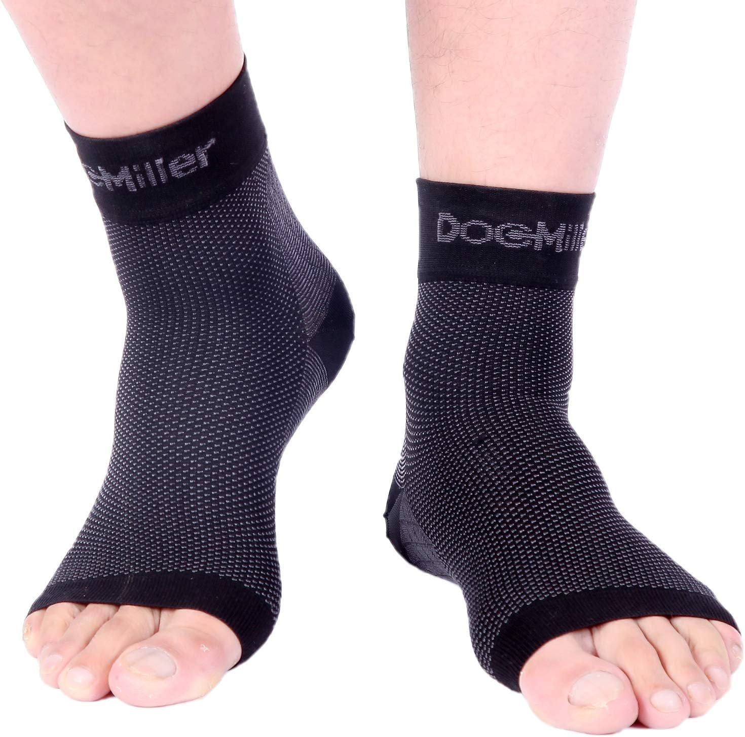 Doc Miller Manga de compresión de tobillo y pie para aliviar el dolor, tendinitis de Aquiles, neuropatía, nano calcetines para mujeres y hombres,
