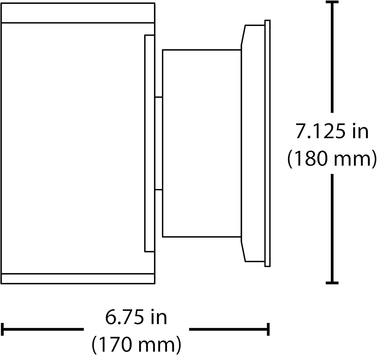 NICOR Outdoor OWCQ4D1022MV40BZ Dorado 22W Square LED Wall Mount, 4000K, luz cilíndrica de bronce para exteriores, 4