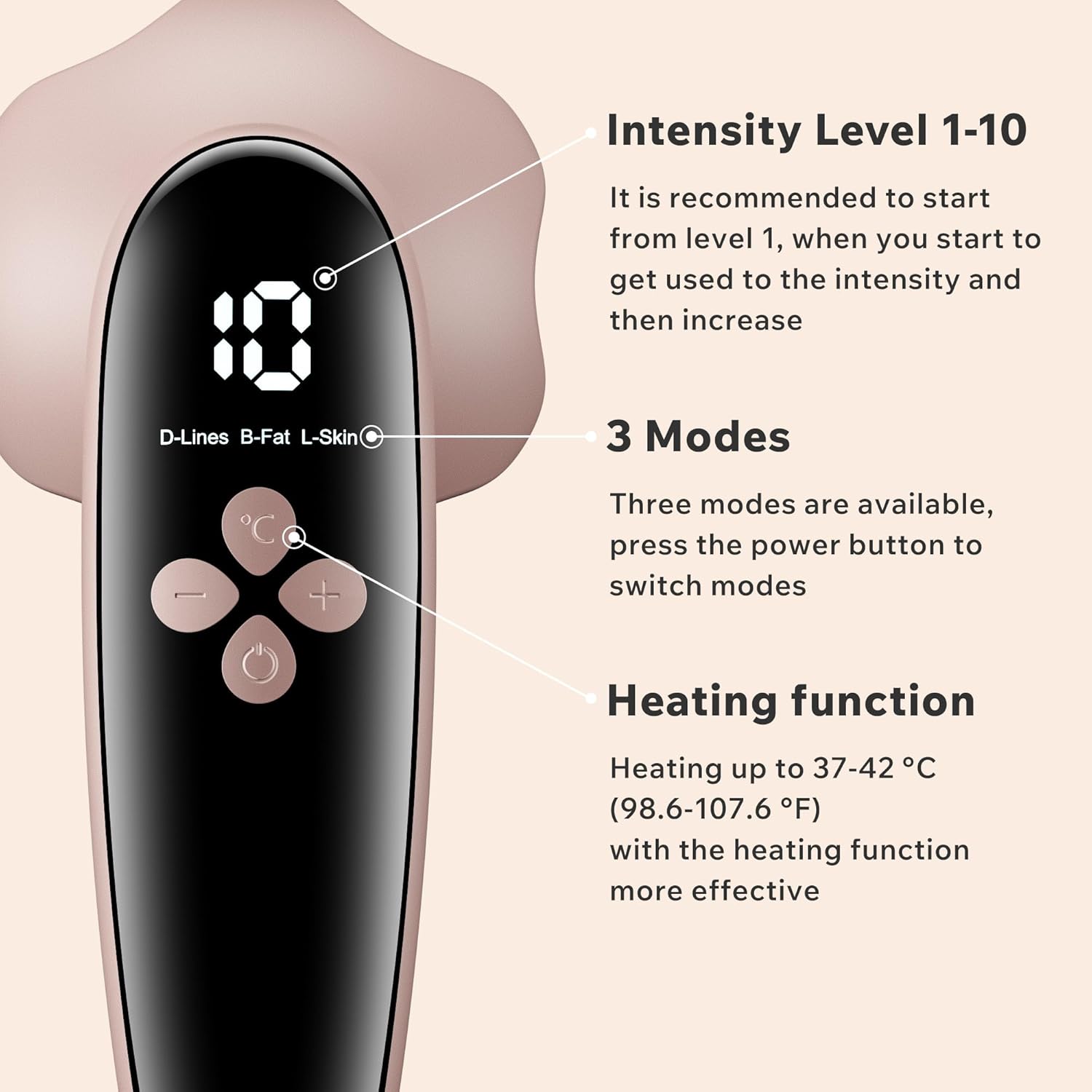 Depsoul Masajeador de celulitis, máquina de escultura corporal mejorada 4 en 1, removedor inalámbrico de celulitis con 4 modos, 10 niveles para