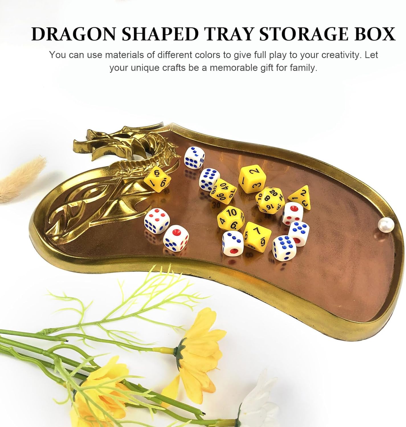 Molde de silicona en forma de dragón, molde de resina de resina epoxi, molde de tabla de servir para almacenamiento de joyas, decoración del hogar