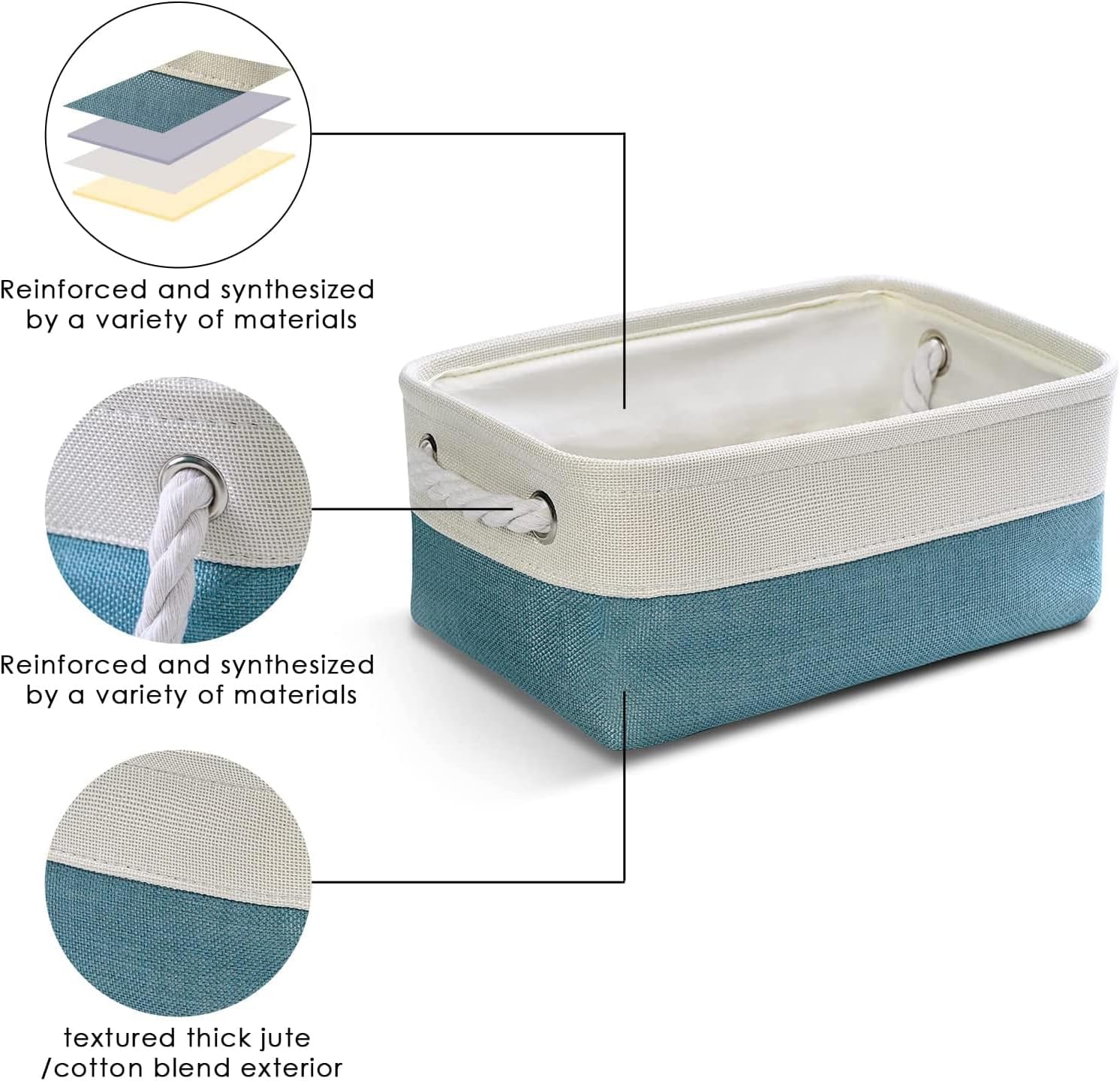 Cesta de organización y almacenamiento vacía para regalos, 12 x 8 x 5.2 pulgadas, paquete de 6 canastas de almacenamiento plegables para organizar,