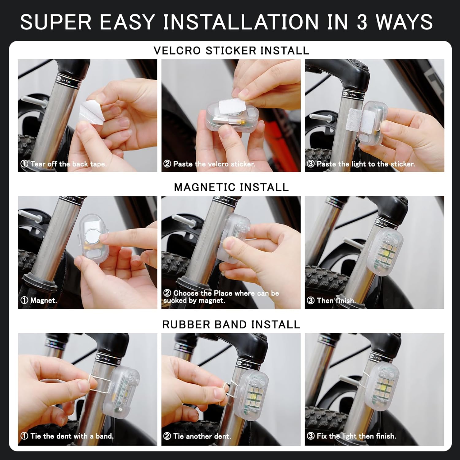 SEISSO Paquete de 2 luces estroboscópicas LED anticolisión con control remoto inalámbrico, carga USB, kit de luces estroboscópicas de emergencia
