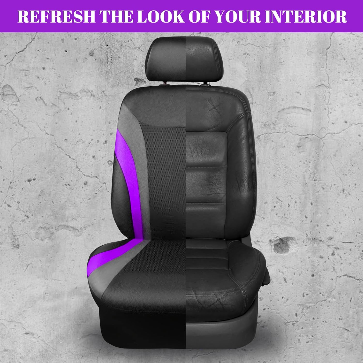 CAR PASS Juego completo de fundas de asiento de automóvil de cuero, impermeables, para automóviles, SUV, sedán, camión, compatible con bolsas de