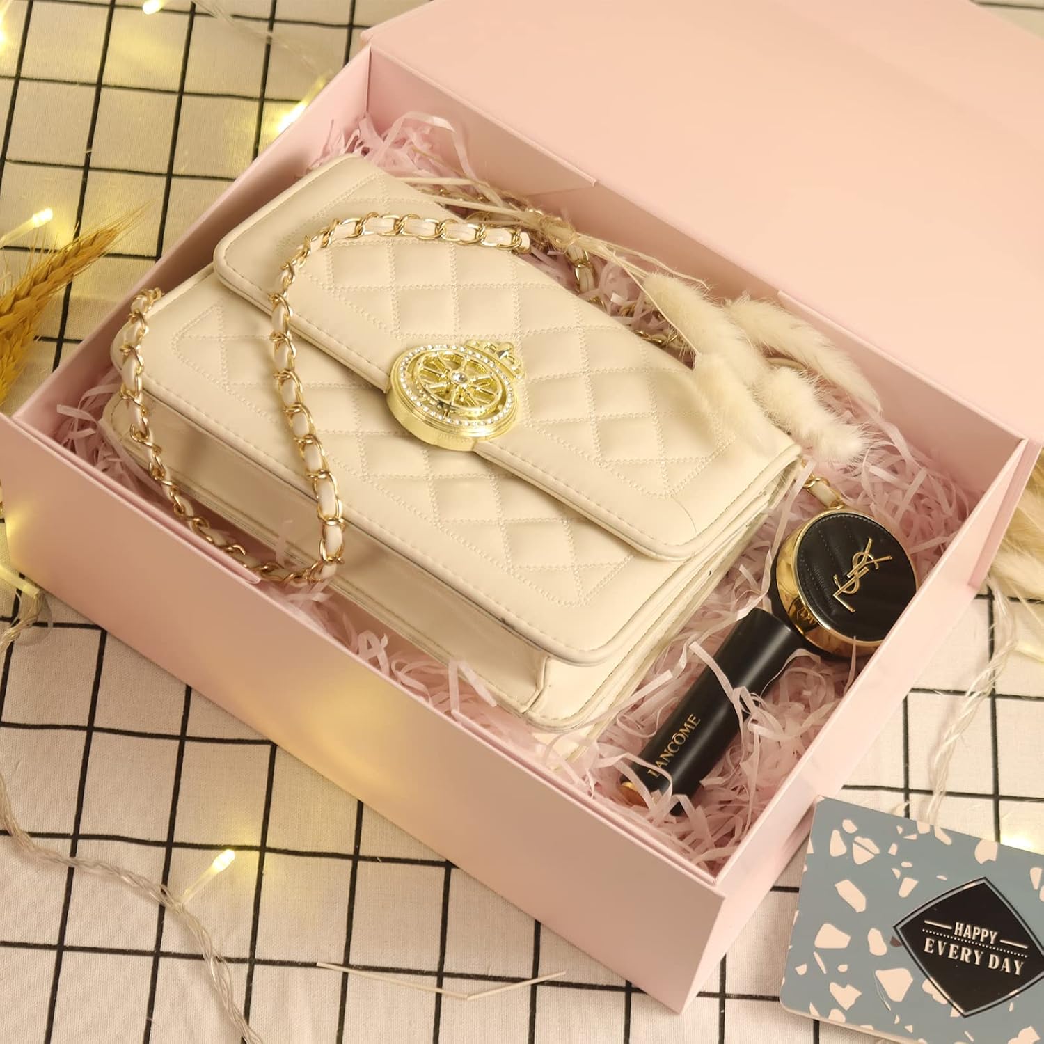 Cajas de regalo con tapas para regalo, pequeña caja de regalo rosa con cinta, cajas de regalo plegables con cierre magnético, caja de propuesta de