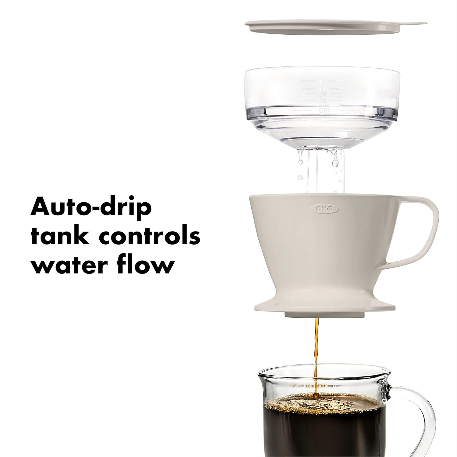 OXO Brew – Cafetera compacta de café frío y cafetera de una sola porción, 12 onzas, color blanco