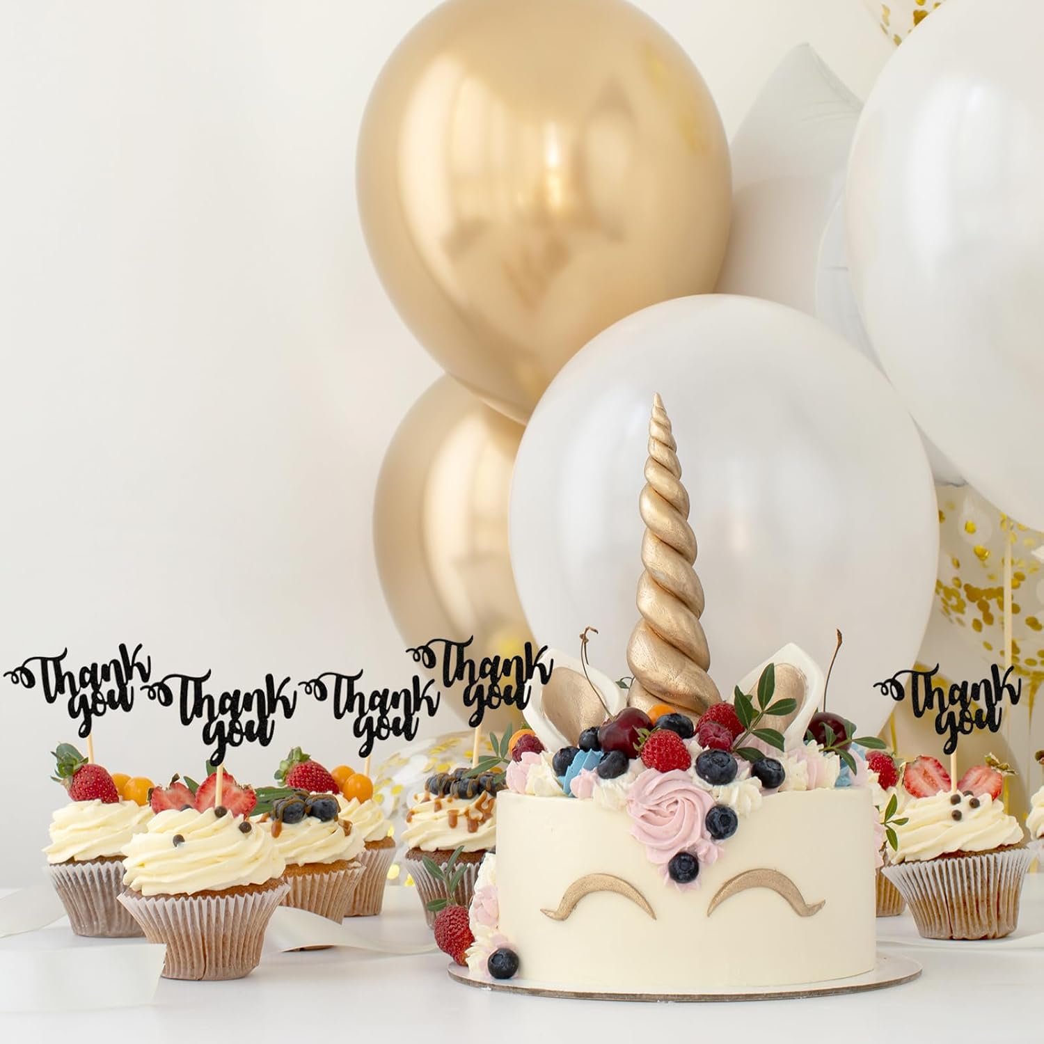36 piezas de decoración de cupcakes con purpurina para el día de Acción de Gracias, para boda, aniversario, despedida de soltera, baby shower, niños