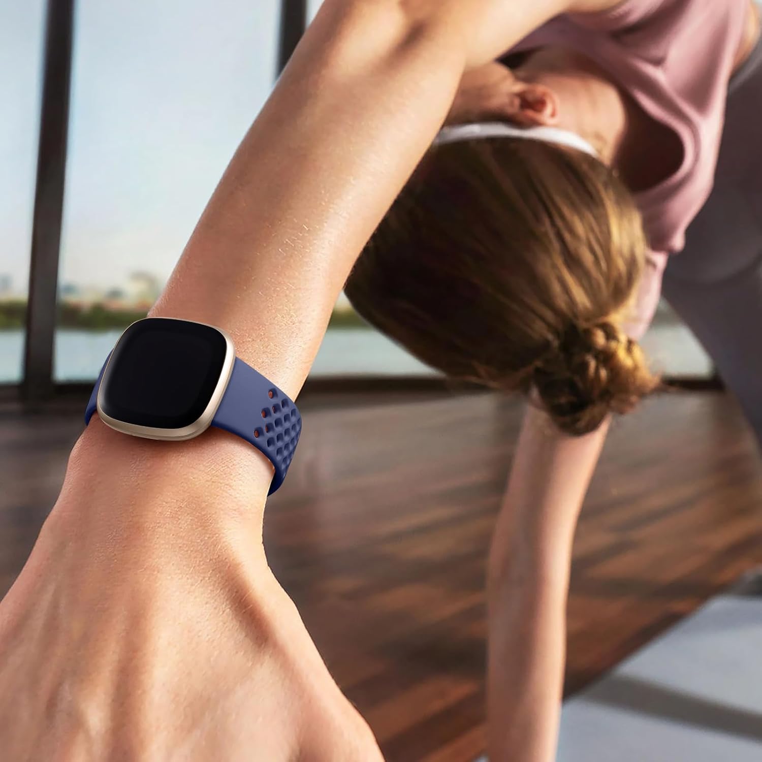 Getino Correa deportiva compatible con Fitbit Versa 4Versa 3 y Fitbit SenseSense 2 correas para mujeres y hombres, correa impermeable de repuesto