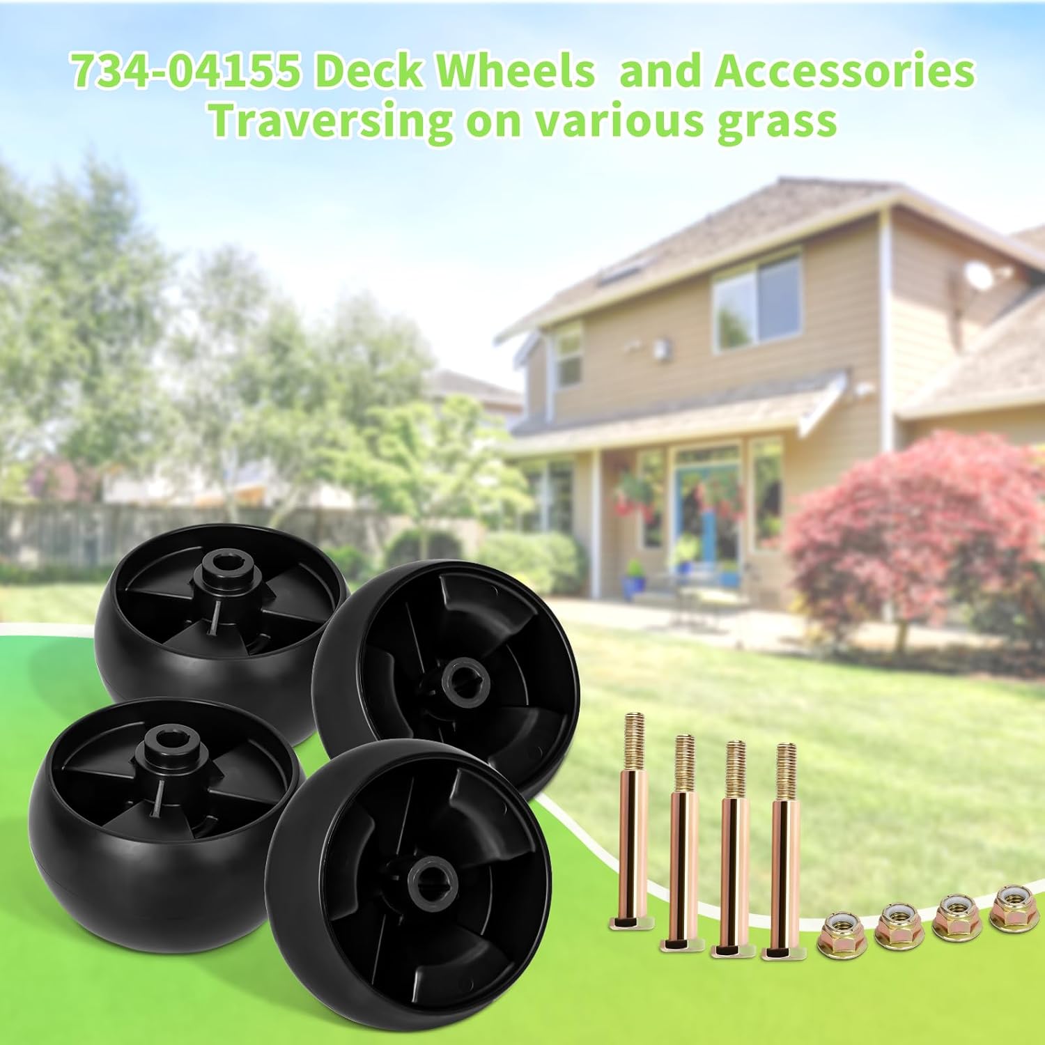 UP2WIN Ruedas de repuesto 734-04155, ruedas de calibre de cubierta compatibles con Cad Mower LTX1050 LTX1040 XT1 Enduro Riding, Craftsman LT2000