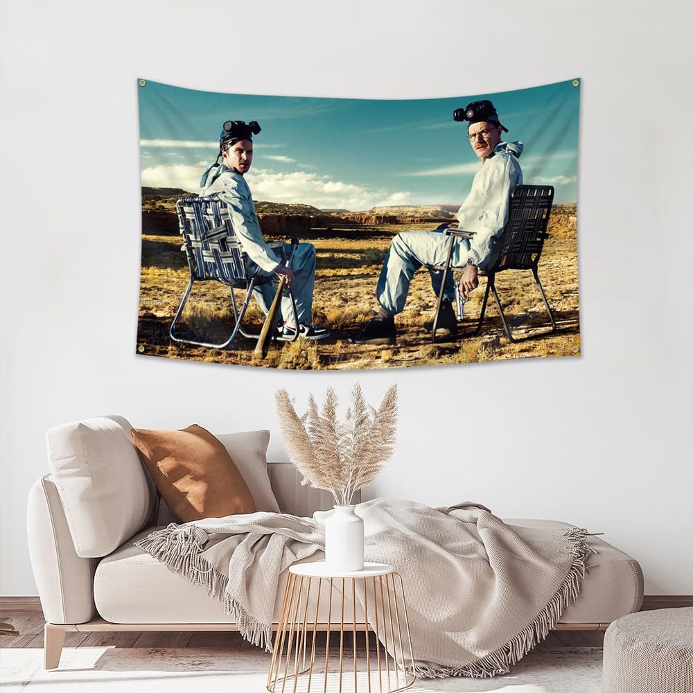 Tapiz de Breaking Bad, bandera blanca de Walter, pancarta de Jesse Pinkman, banderas divertidas para dormitorio universitario, póster para