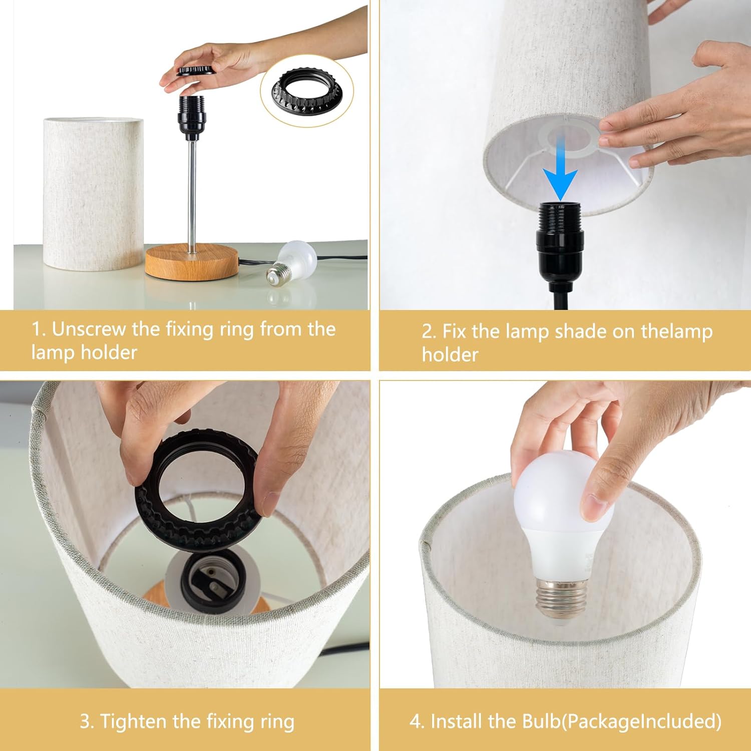 Paquete de 2 lámparas de mesa pequeñas, lámparas de noche para mesita de noche con interruptor de cable, lámpara de escritorio moderna minimalista