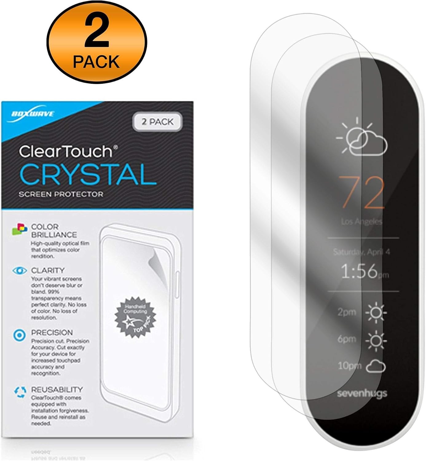 BoxWave – Protector de pantalla compatible con control remoto inteligente Sevenhugs, cristal ClearTouch (2 unidades), película HD, protege de