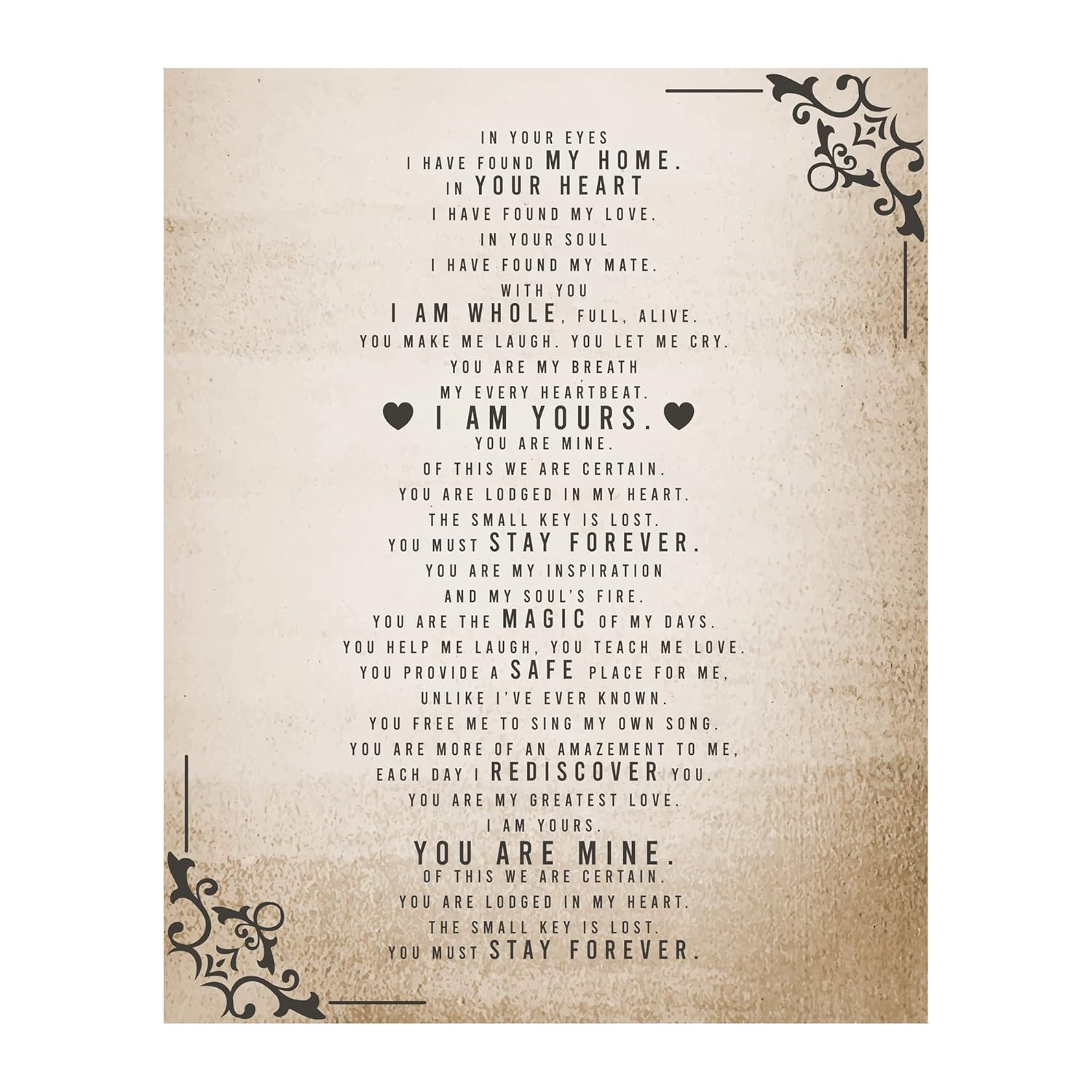 I Have Found My Home- Romantic Love Poem Wall Art – Spiritual Love & Marriage Wall Decor Poster, Emotional Home Decor for Spouse, Partner,