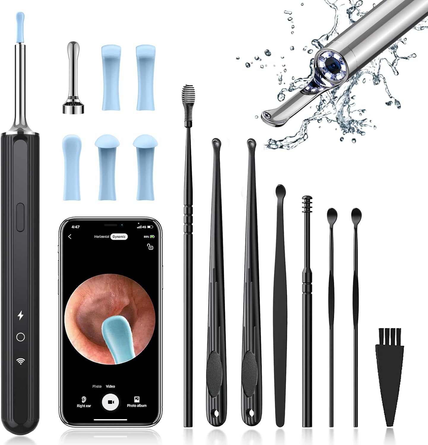 Salud y cuidado personal, microscopio digital inalámbrico portátil USB para oído, herramienta de eliminación de cera de oído con cámara, cámara de
