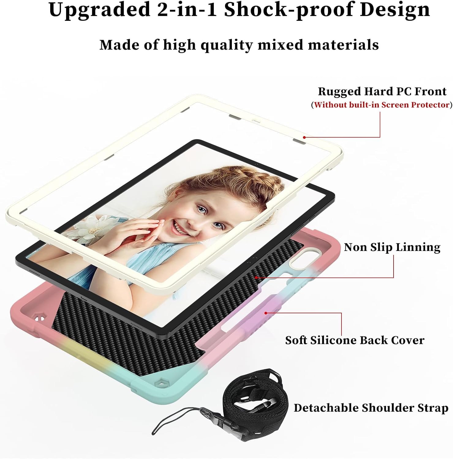 HOGENL Funda para Samsung Galaxy Tab S9+ Plus de 12.4 pulgadas con soporte para bolígrafo S, Galaxy Tab S9+ 2023 lanzado con soporte de mariposa,