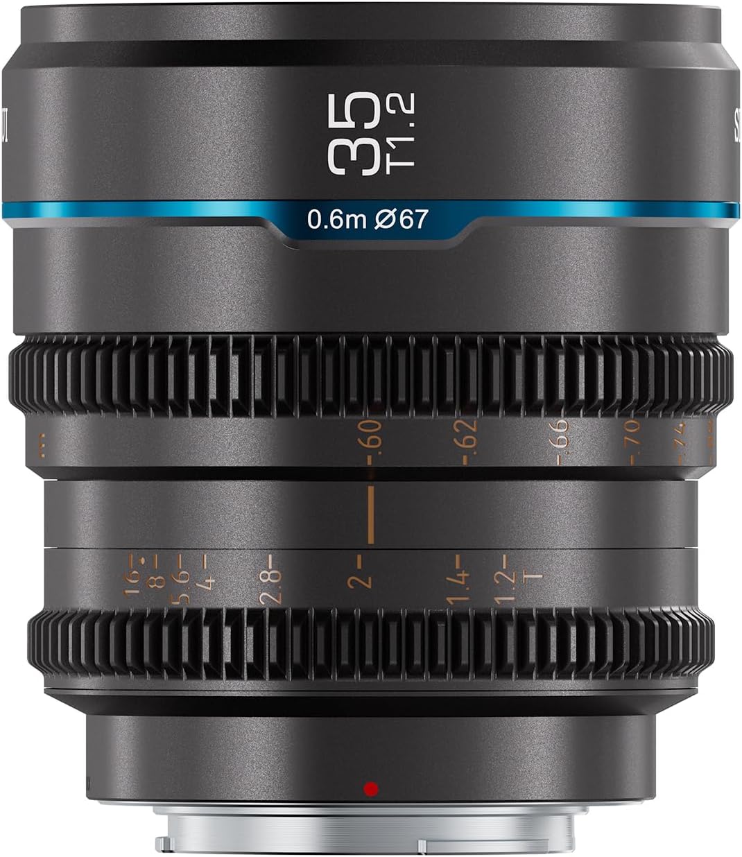 SIRUI Night Walker – Lente Cine T1.2 de 1.378 in, lente de enfoque manual de gran apertura (MS35X-G, montaje X, gris metálico)