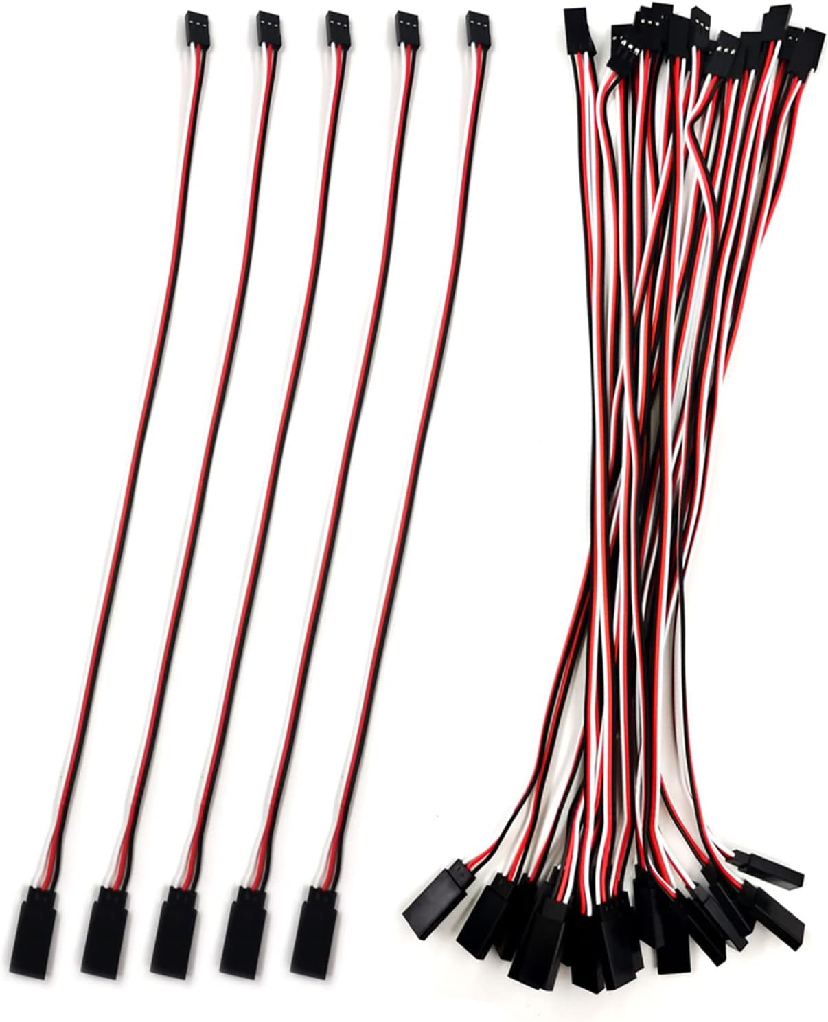 Extensión servo de 3 pines, macho y hembra JR Plug servo Cable de extensión de plomo, utilizado para aviones RC Quadcopter (6 tamaños) 5.9 in5.9