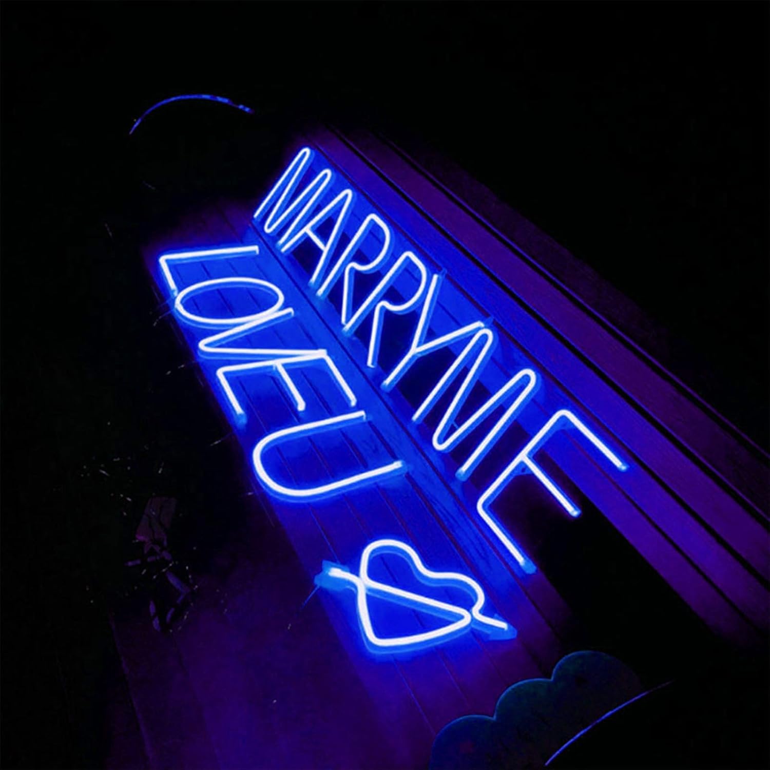 Letras de neón azules, letreros LED que funcionan con pilas, luces LED del alfabeto, letrero de marquesina, letras decorativas de marquesina, luces