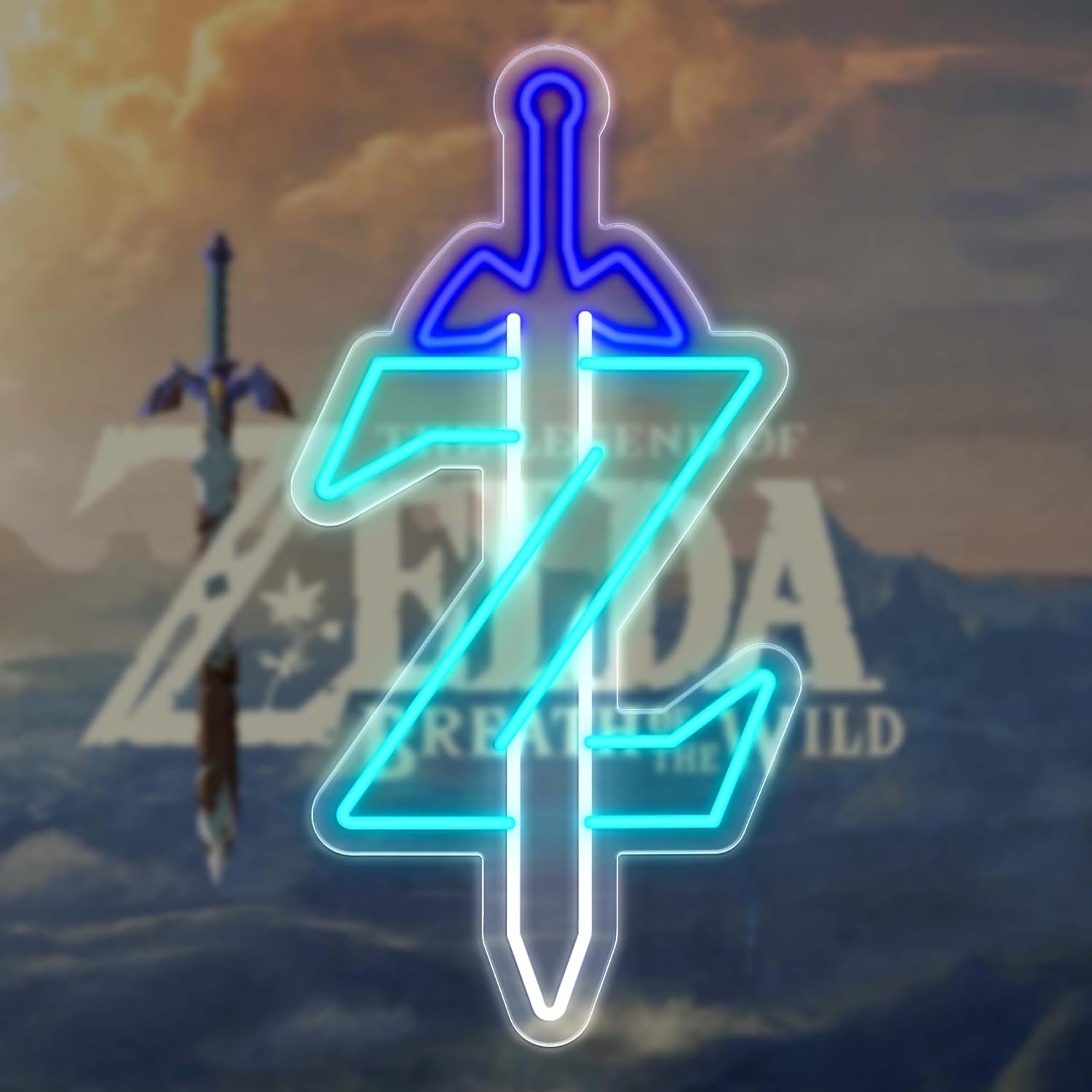 Zelda – Letrero de neón para jugadores, luz de neón icónica para decoración de sala de juegos, regalos de Zelda, espada Z, letrero LED, espada