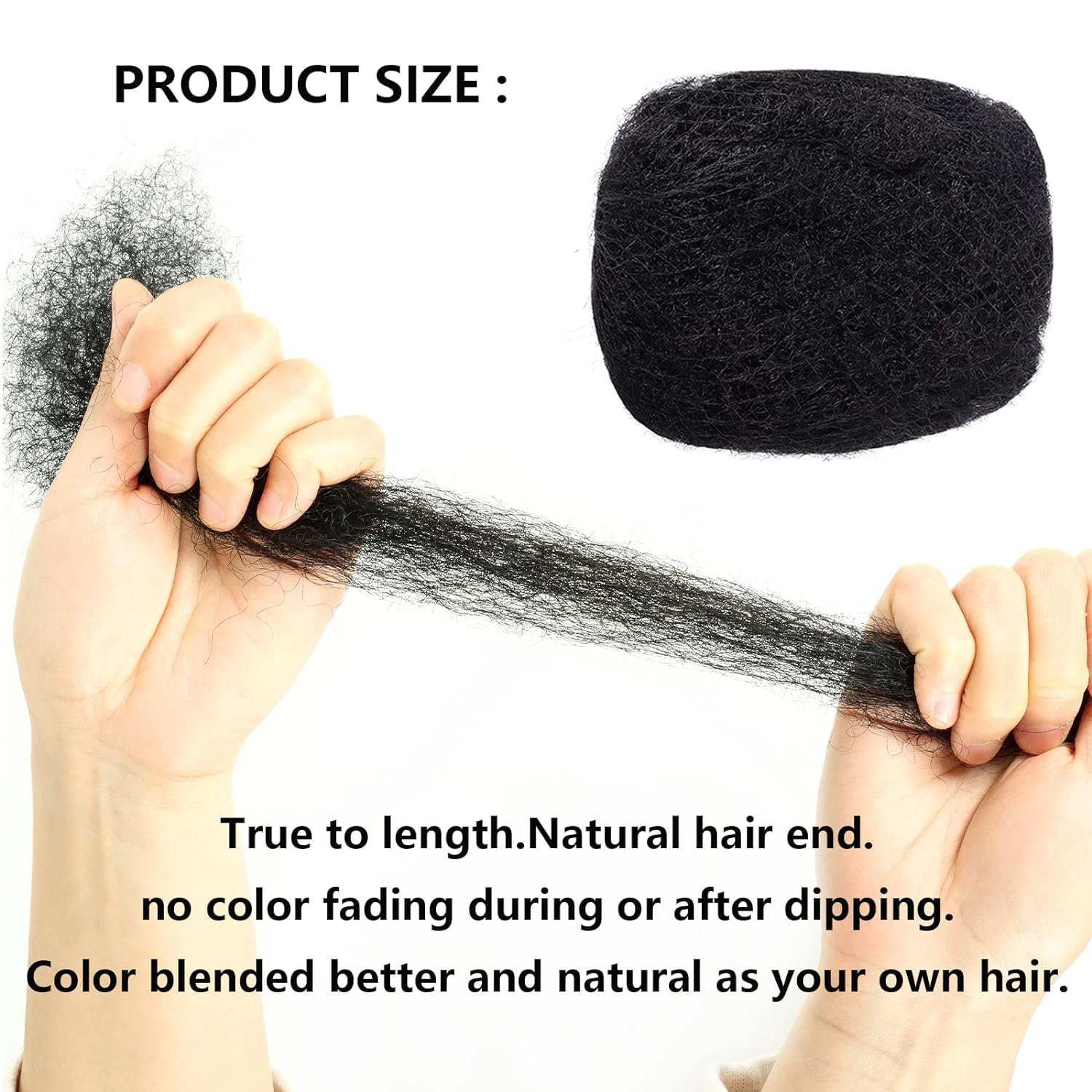 Cabello humano afro rizado a granel para extensiones de rastas, trenzas torcidas, cabello trenzado 100% natural, se puede decolorar y teñir, 1.06 oz