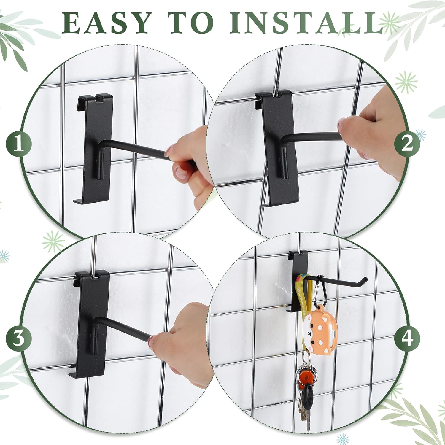 Zonon 100 ganchos de rejilla para pared, ganchos de rejilla de metal, accesorios de pared para venta al por menor, garaje, tienda, comercial, panel