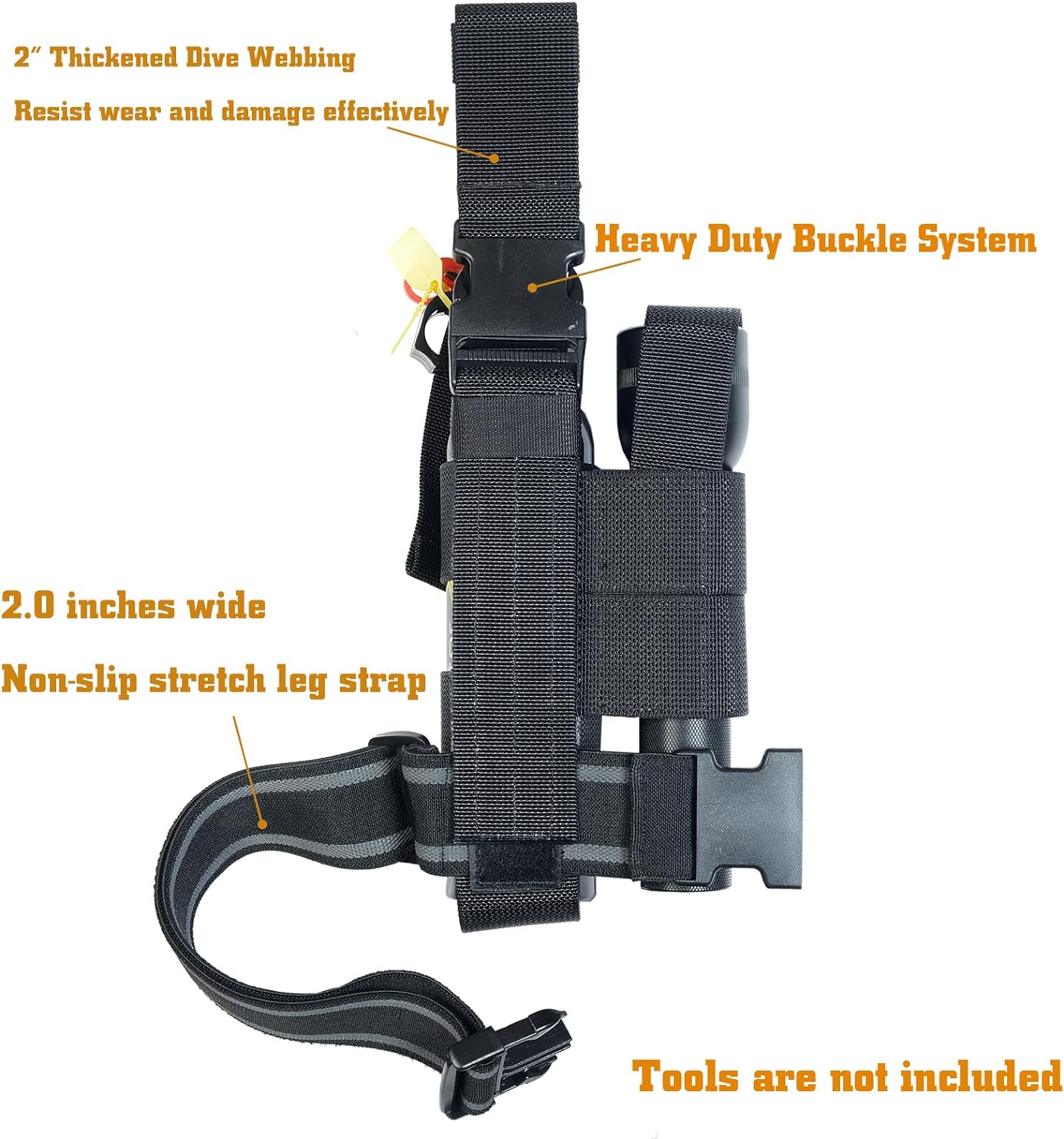 SdTacDuGe Drop Leg MK9 – Bolsa de spray de pimienta con soporte para linterna, funda ajustable para botella de agua para muslos