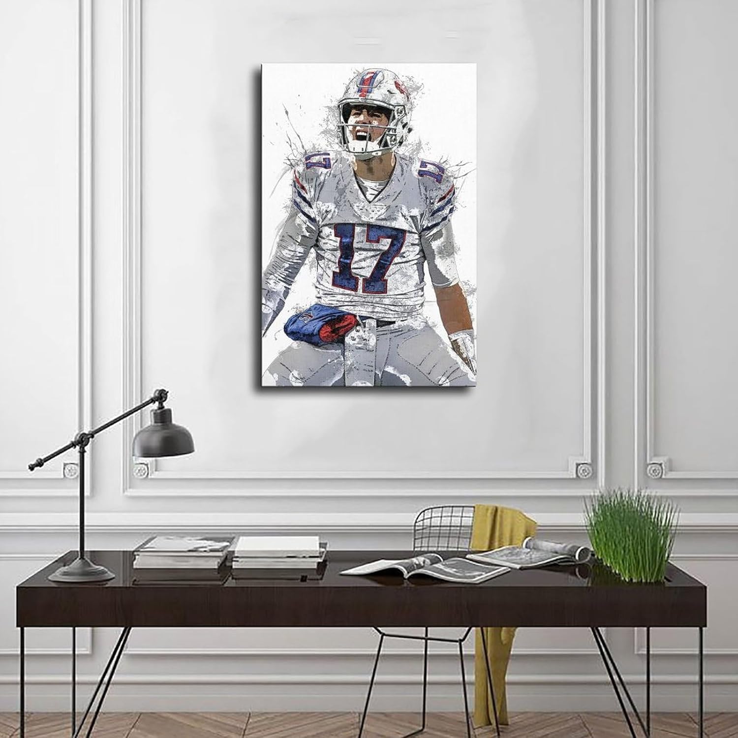 BAVIEN Josh Allen – Póster de fútbol americano con 8 lienzos para decoración de pared, pintura para sala de estar, dormitorio, sin marco 12 x 18