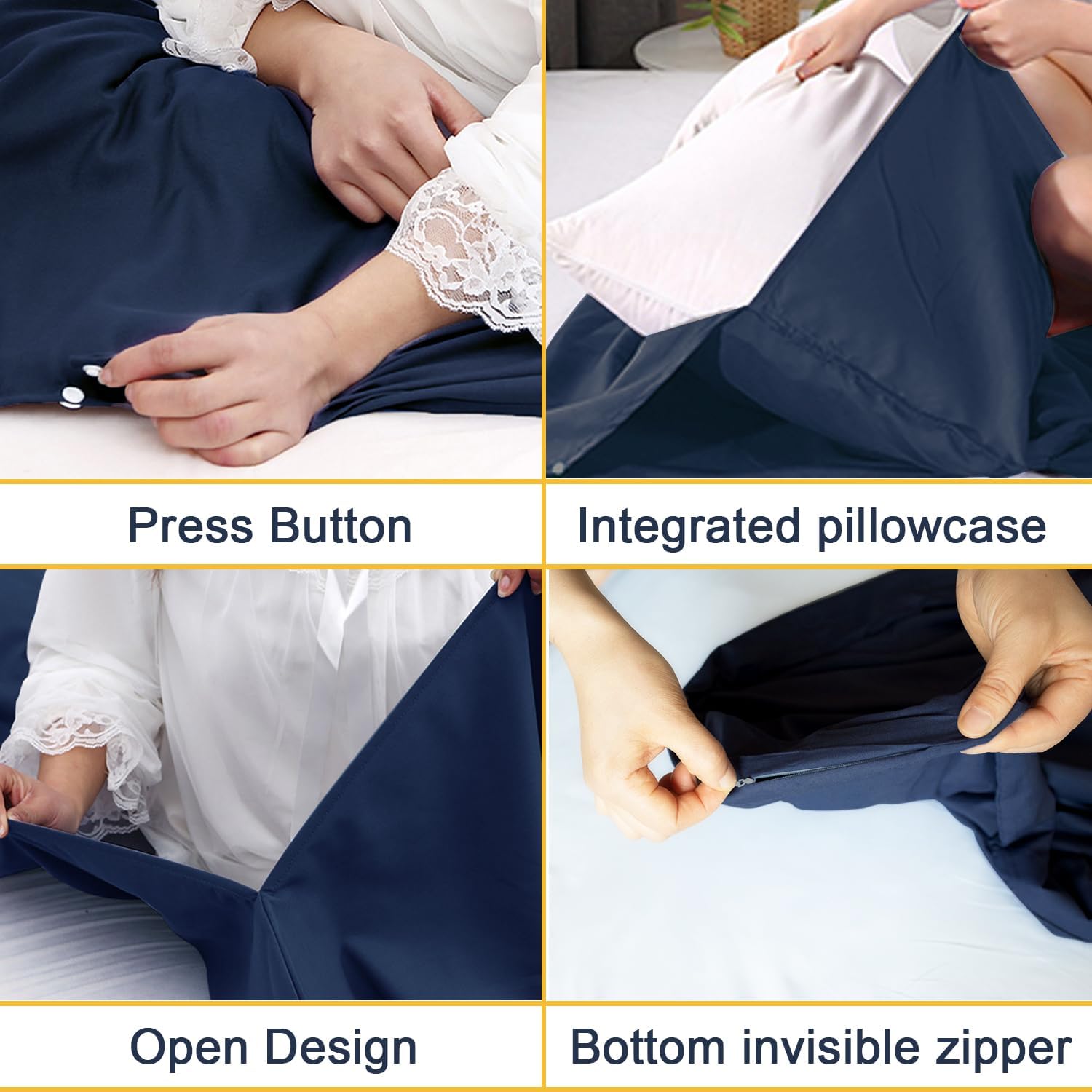 KOMUSMO – Forro para saco de dormir con cremallera, saco de dormir ligero de viaje, portátil, compacto, para campamento, longitud completa y 4