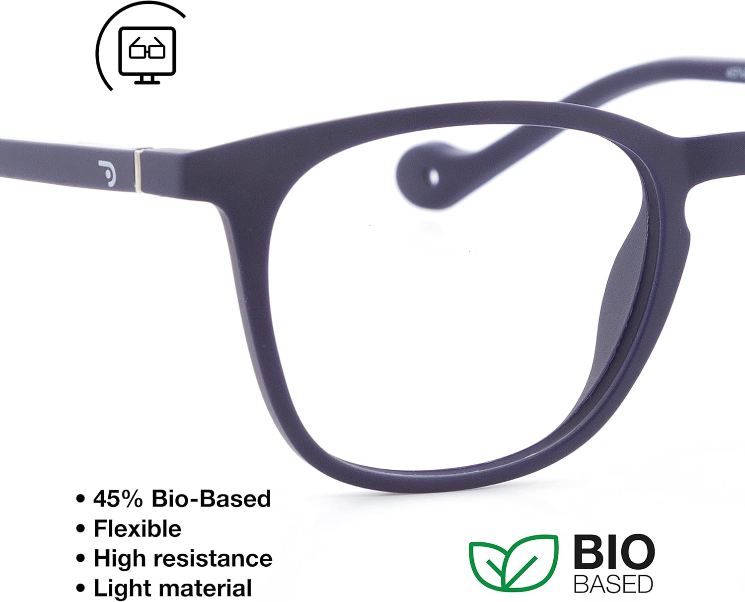 Lentes de lectura para la presbicia para hombre y mujer, anti luz azul, táctiles de goma, patillas flexibles y lentes antirreflectantes. Indigo +1.5